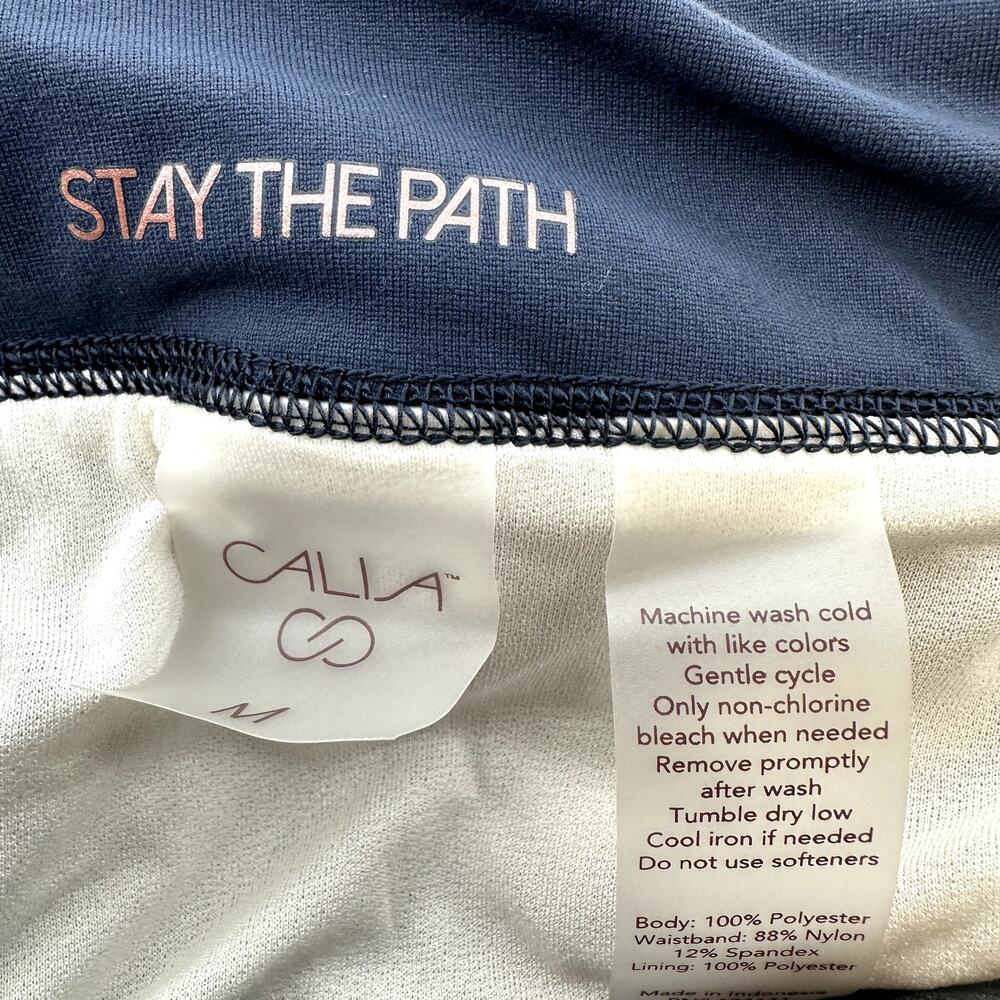 Calia Kick it Up Running Shorts Tie Dye Mid Rise Liner Pocket Navy Blue Medium - Picture 3 of 5